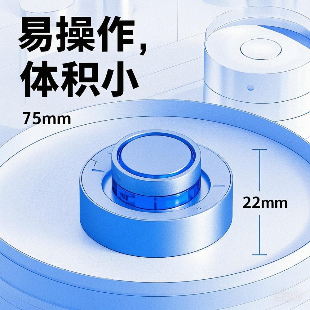 SOS 按钮尺寸示意：直径 75mm、高度 22mm